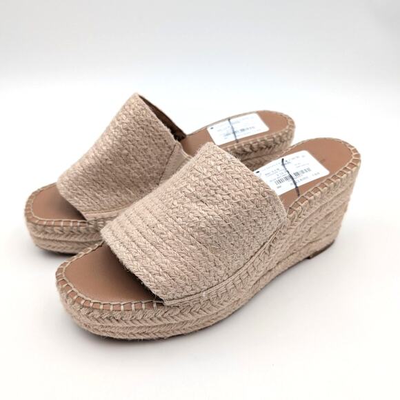 Nordstrom Rack Claire Jute Wedge Slide Sandal Women's Beige Size US6.5M EU37 - Picture 1 of 9